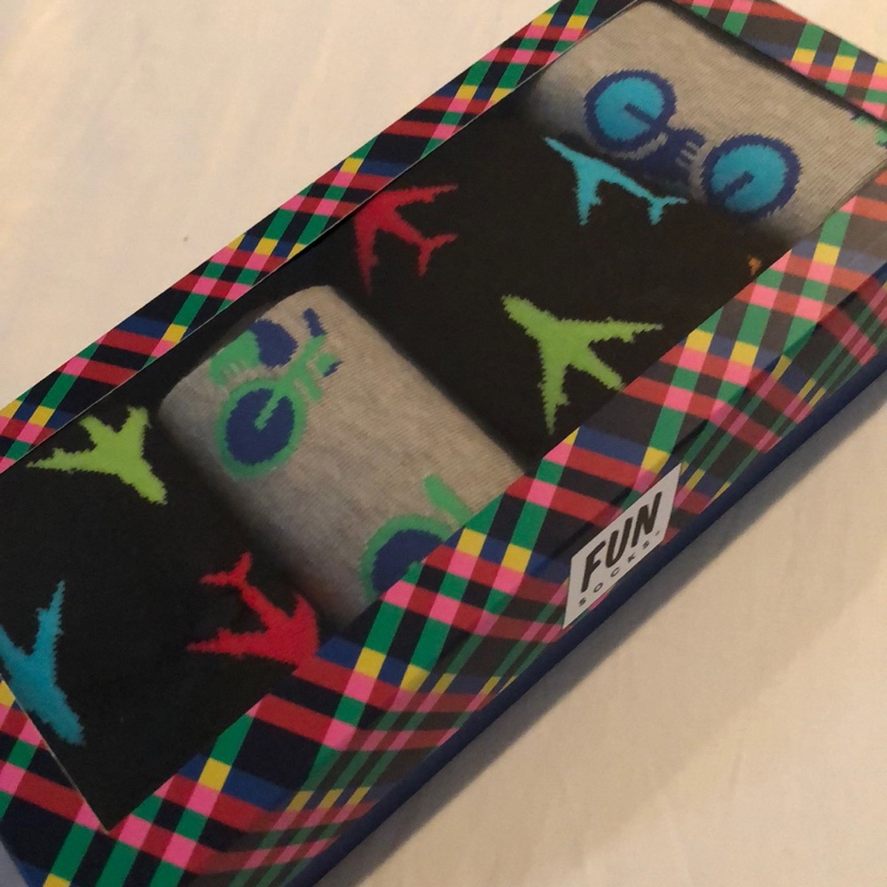 Fun Socks - gift pack of 4. Bikes & planes - Picture 4 of 6
